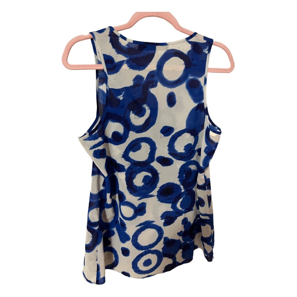 Blue & White Ruffle Tank Top - Picture 6 of 6